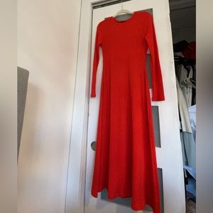 RED//ORANGE DRESS - Ribbed